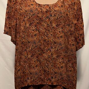 Lady Dorby Rust Brown Layered Short Sleeved Maxi Dress Size 20